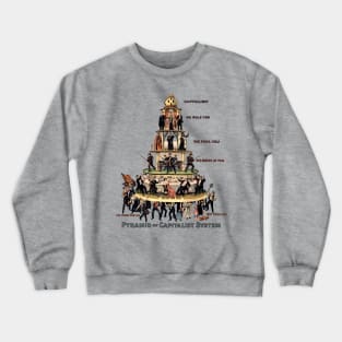 Pyramid Of Capitalist System - Socialist, Anti Capitalist, Leftist, Communist Propaganda Crewneck Sweatshirt